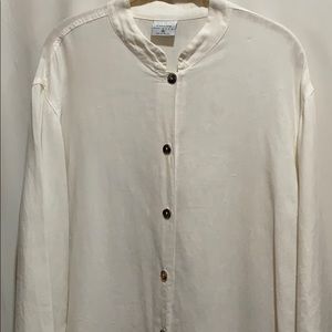 CLICK(COLOR ME COTTON) WHITE LINEN TUNIC SZ XL
